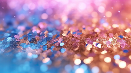 A close up of a glittery background. Generative AI.