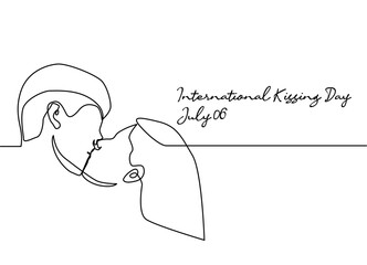 line art of international kissing day good for international kissing day celebrate. line art. illustration.