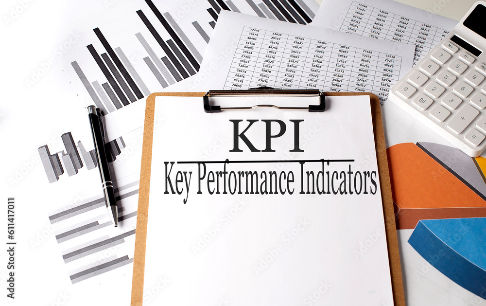 Poster paper with kpi on a chart background