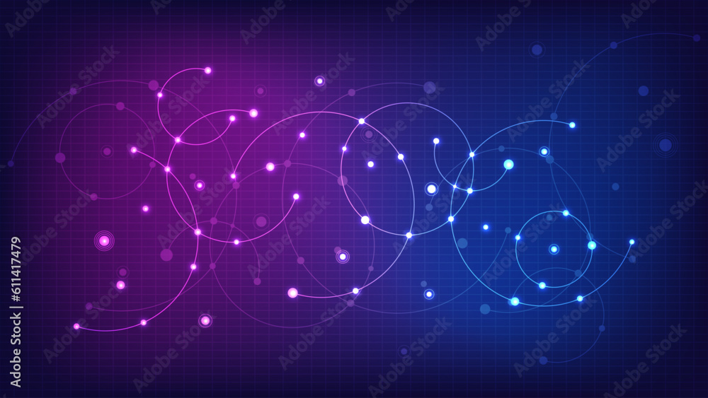 Poster abstract geometric background with plexus circles. vector illustration of minimalistic design