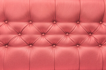 Light red peach colour leather upholstery sofa with pattern button design furniture style decor...