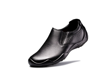 Black men water resistant leather shoe