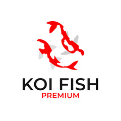 Obraz premium Koi fish logo design vector concept illustration idea