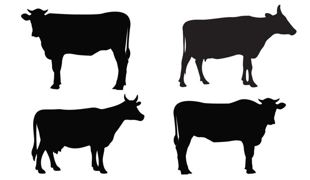 silhouettes of cows vector eps 10
