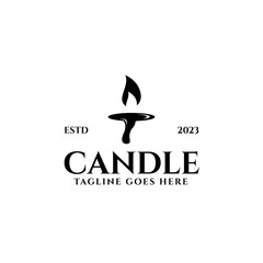 Creative candle logo design concept vector illustration idea