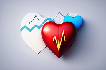Heart with Cardiogram Generative AI