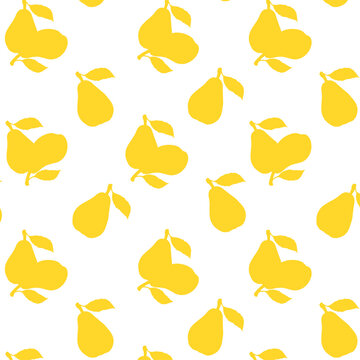 seamless pattern with painted pear
