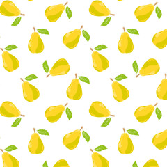 seamless pattern with painted pear