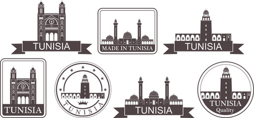 Fototapeta premium Tunisia set. Isolated Tunisia on white background