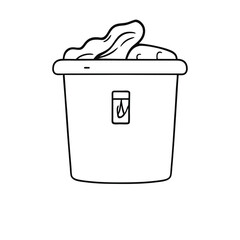 trash can icon. Hand Drawn cute trash can