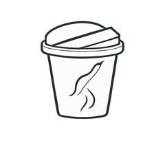 trash can icon. Hand Drawn cute trash can