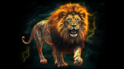 Fototapeta na wymiar Mythical Male Lion Design Art 
