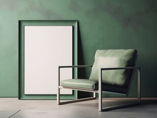 Yellow Japanese style living room with wooden decoration. Generative AI