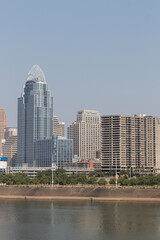 Cincinnati Downtown Skyline including the Great American and First Financial towers along the Riverfront.