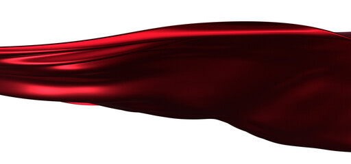 red wave silk satin fabric on white background for grand opening ceremony other occasion