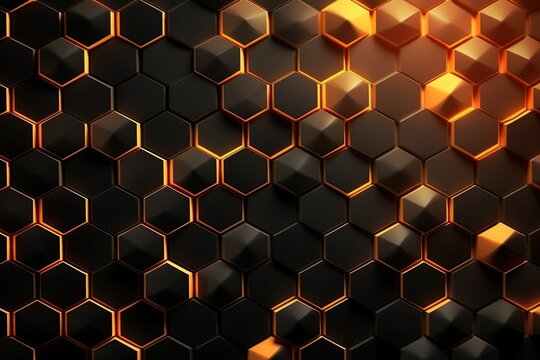 Moderne sechseckige Bienenwaben. Muster f&uuml;r Hintergrund (Generative AI)