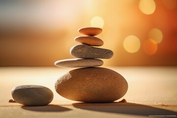 A stack of rocks with the word zen on it Generative AI