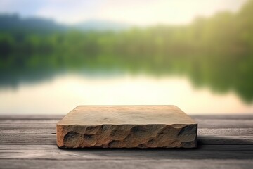 A stone block with the word stone on it Generative AI