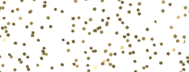 XMAS Stars - Holiday golden decoration, glitter frame isolated -