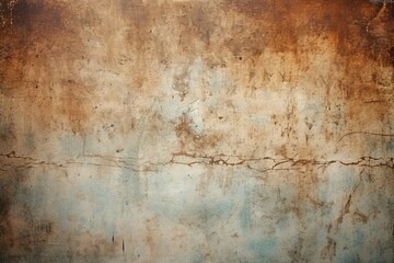A brown and blue wall with rust stains Generative AI
