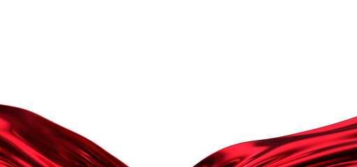 Smooth elegant red cloth on grey background
