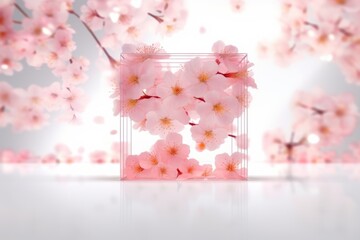 A pink flower frame with the word cherry on it Generative AI