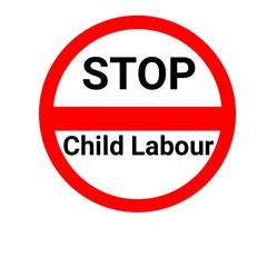 Stop child Labour sign with white background.