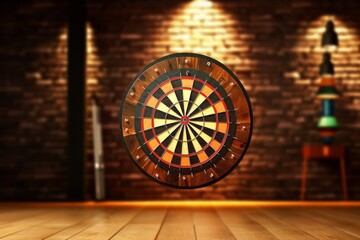 A dart board with a red arrow pointing to the center of it. Generative AI
