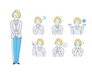 女性の表情　バリーエーションセット