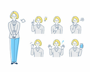 女性の表情　バリーエーションセット