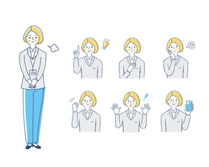 Obraz premium 女性の表情 バリーエーションセット