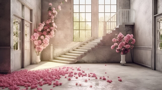 Prepare to be swept away by the romantic allure of this stunning 3D image! 🌹✨💕 In this reel, we transport you to a world of dreams, where a window overlooks a staircase adorned with delicate rose