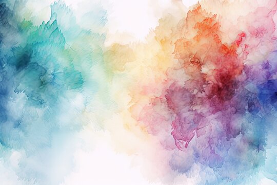 Colorful watercolor background with a white background Generative AI