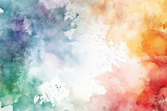 A colorful watercolor background with a white background. Generative AI