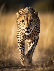 Fototapeta na wymiar Sprinting Cheetah: The Epitome of Speed, Grace, and Power. Generative AI