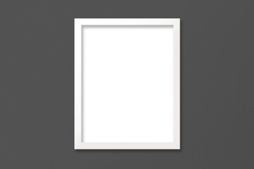Poster Mockup with White Frame on Gray Textured Wall