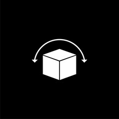  Cargo box icon isolated on black background 