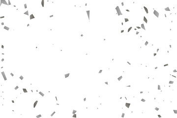 Silver glitter confetti on a white background. Decorative element.