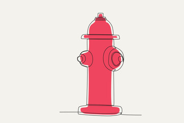 Color illustration of a water spray tube. Firefighter one-line drawing