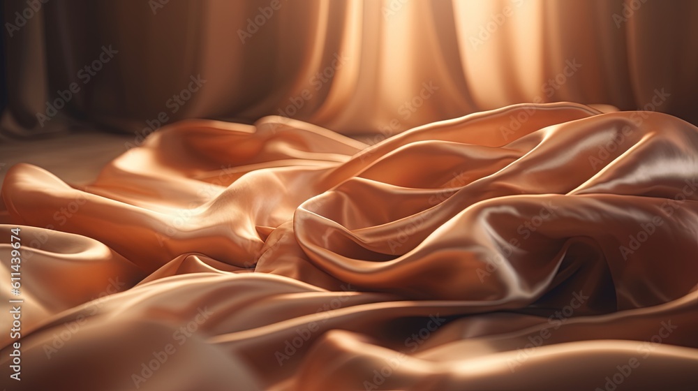 Poster a close up of a bed with a blanket on top of it. generative ai