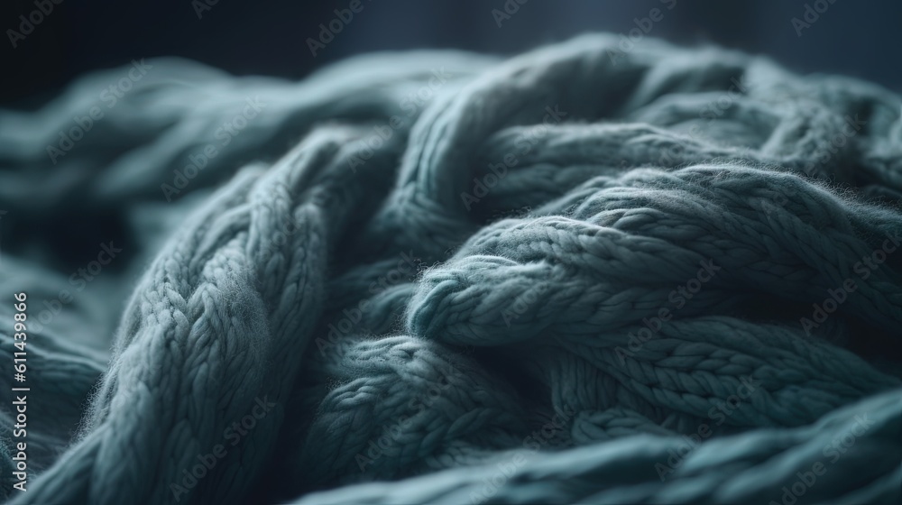 Poster a close up of a blanket with a knot on it. generative ai