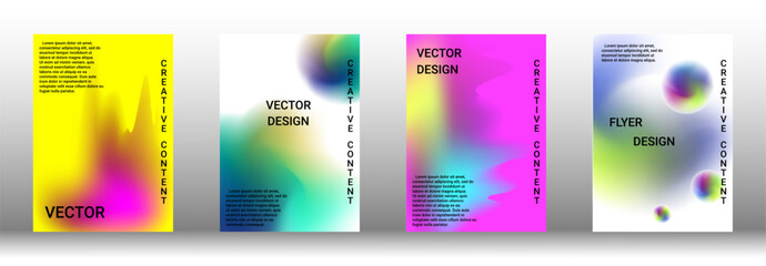 Fototapeta premium Artistic covers design. Creative fluid colors backgrounds. Set of abstract covers