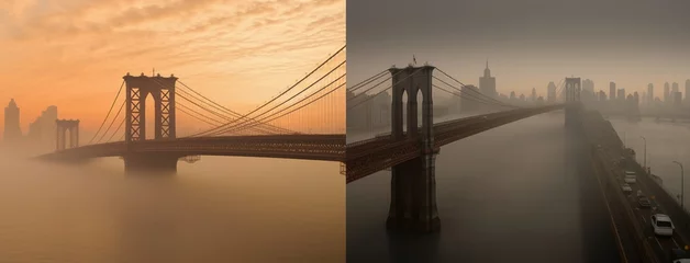 Türaufkleber Smoke Over New York: Luftverschmutzung und Waldbrände © PhotoArtBC