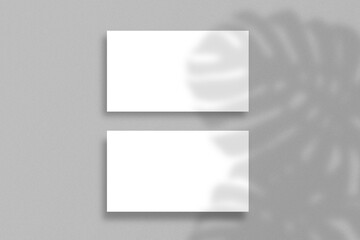 Modern business card mockup template. Mock-up design for presentation branding, corporate identity, advertising, personal, stationery, graphic designers presentations.3d Rendering with shadow overlay.