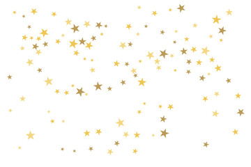 Star confetti. Gold casual confetti background. Bright design pattern.