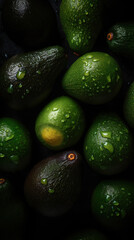 Ai generated illustration top view Fresh avocado on table