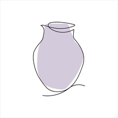 vases. Antique and modern tableware, ceramic bottle, museum exhibit, Greek art. line art. vector drawing. on a white background. color fill.