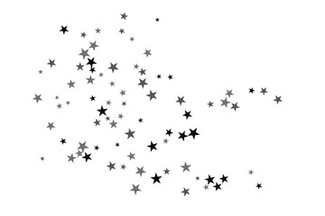 Star confetti. Silver casual confetti background. Bright design pattern.