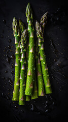 Ai generated illustration Fresh, wet asparagus
