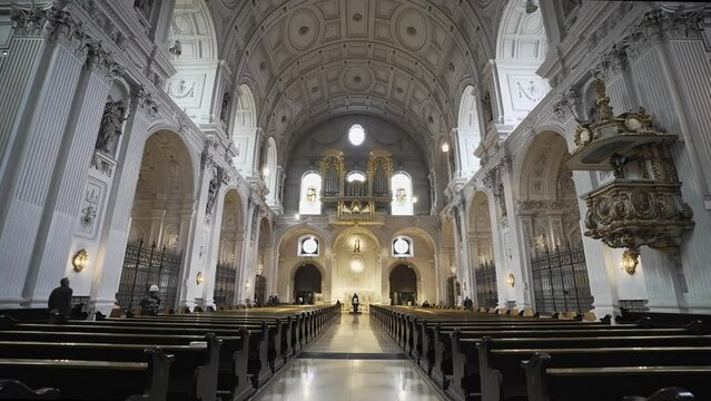 Germany. Munich. St. Michael Kirche. Theme religion and Catholic faith in Europe. St. Michael's Church in Munich. Architectural symbols of European cities. Saint Michele Temple. 
